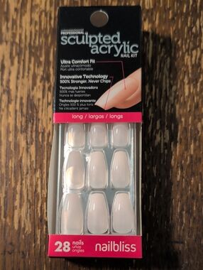 Sculpted Acrylic Long Nail Kit - Natural (28-Pack)